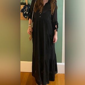Black sheer boho maxi dress